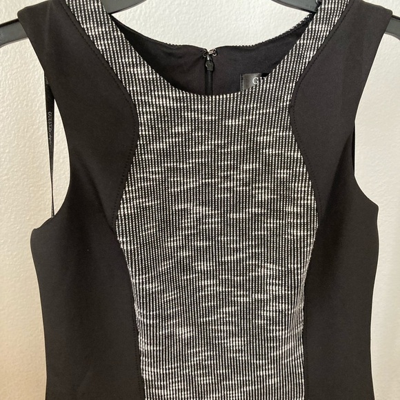 GUESS Black With Stripe Sleeveless Skater Dress Size 8 - Picture 4 of 7